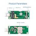 Miniatyrbild 5 av 5: Mini PCI-E till USB-adapter med SIM 8Pin-kortplats Plug and Play för WWAN/LTE-modul för Litecoin BTC-mining