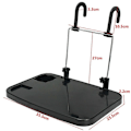 Miniatyrbillede 3 af 5: Sammenklappeligt bilcomputerbord arbejdsbord i bil laptop stand madbakke drikkeholder