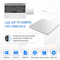 Pikkukuva 4 / 5: USB Ulkoinen CD/DVD-asema Type C Kannettava Asema-Vapaa CD-elokuvien Soitin Kannettavalle PC Windows Macille