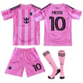 2025-2026 Inter Miami Fodboldklub Børne- og Voksenfodboldtrøje (Inklusive Strømper) NR.10 Messi- Perfekt S S