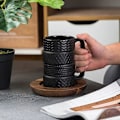 Miniatyrbild 2 av 5: Däckmugg Hjulmugg Kaffe Te Dryck Keramik Däckmugg Rolig Present Svart