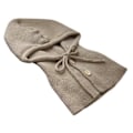 Miniatyrbilde 4 av 5: Vinterlue med hette og skjerf, strikket beanie for kvinner, varm, pustende og justerbar - Khaki