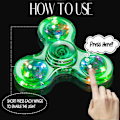 Miniatyrbillede 2 af 5: LED Lys Fidget Spinner, Lys Fidget Finger Legetøj Hånd Spinner - Stressreduktion og Angstdæmpende Hånd Spinner til Børn Krystal-grøn -