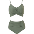 Miniatyrbillede 5 af 5: Dame Højtaljet Bandage Bikini Sæt Wrap To Dele Push Up Badetøj