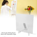 Miniatyrbilde 3 av 5: Akryl Whiteboard LED Lys Notat Memo Tavle med Stativ 7 Fargerike Penner 2 Kluter for Skriving og Notering