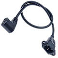 Miniatyrbillede 4 af 5: IEC320 C14 til C13 Forlængerledning, C14 med Skruer og C13 Kort Længde