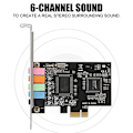 Miniatyrbillede 2 af 4: PCIe Lydkort 5.1 Internt Lydkort 3D Stereo PCI-e Lydkort 32/64 Bit PCI Express PC Lydkort CMI8738 Chip