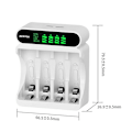 Miniatyrbilde 3 av 5: On C9023l 4-sporers LCD-skjermvisning Hurtiglading Lader for AA/AAA 1.2V Ni-MH Oppladbare Batterier