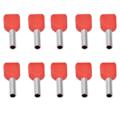 Miniatyrbillede 4 af 5: 100 stk. isolerede ferruler terminal kobberrør PVC krympekonnektor til 2x18AWG ledning TE1008 YEMAA