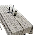 Miniatyrbilde 1 av 4: Bordduk, rektangulær linpute Bordduk Boho Gårdshus Kraftig stoff Bordbeskyttelse, Jute Stripet Geometrisk Vaskbar Bordplate For Selskaper Kaffe Kjøkken