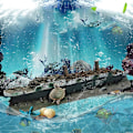 Miniatyrbillede 4 af 5: Akvarium Skibsvrag Fisketank Landskabspleje Resin Håndværk Knuste Skibsornamenter, C