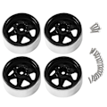 Pikkukuva 1 / 5: 4 kpl 1,9 tuuman metallinen Beadlock-vanne 1/10 RC Crawler Axial SCX10 II III TRX4 D90 -malleihin, musta