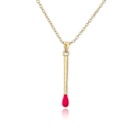 Miniatyrbilde 1 av 5: Stilige Match Matchstick Hengehalskjeder Utsøkt 18k Forgylt Choker For Kvinner Par All-match Lang Stripe Charm Halskjede