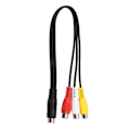 Pikkukuva 1 / 5: Mini DIN 7 -nastainen 3 RCA -kaapeli punainen keltainen valkoinen Mini DIN 7 -nastainen uros - 3 RCA -naarasjohto videoadapterikaapeli 0,3 m