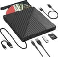 Extern DVD-enhet, USB DVD-enhet, Extern DVD-enhet för PC med SD/TF-kortläsare för PC, Laptop