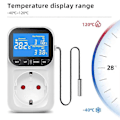 Miniatyrbilde 4 av 4: Digital Temperaturstyring Sokkeluttak Termostat Med Tidssensor Sonde Oppvarming Kjøling Bryter 16a EU-Plugg