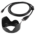Miniatyrbillede 2 af 5: Kamera USB Datakabel Ledning Med 52mm Blomstrende Linseblænde Til D5200 D5100 D3200 Kit F3.5-5.6
