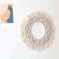 Miniatyrbillede 1 af 4: Boho Vægmøbel Spejlramme Tapet Håndlavet Vævet Makrame Baggrund Vægmøbel Tapet Til Hjemmet
