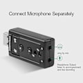 Miniatyrbild 5 av 5: Virtuellt 7.1-kanals ljudkort Externt USB 2.0 Ljud Mikrofon Högtalaradapter Mikrofon Stereo 3.5mm Jack Headset Ljudkort