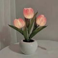Miniatyrbilde 1 av 5: LED Tulip Nattlampe, Luksuriøs LED Nattlampe med Kreativt Tulipmønster, Mykt Lys og Materialer av Høy Kvalitet, Ideell for Soverom, Studierom/Stue
