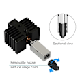 Miniatyrbild 1 av 5: Uppgraderings Hotend för Qidi X Plus 3/X Max 3/X Smart 3/Q1 Pro Härdat Stål Munstycke Hotend 50W 3D-skrivartillbehör