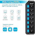 Miniatyrbilde 5 av 5: USB-hub 3.0 7-port datahub USB-splitter med individuelle brytere