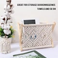 Miniatyrbild 5 av 5: Boho tidningsställ, repvävd tidningsställ, tidningskorgar med reptygdesign, tidningsställ H
