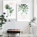 Miniatyrbild 3 av 5: Wekity Botaniska Väggkonsttryck Set om 3 Tropiska Blad Canvas Dekoration Växtblad Boho Väggdekor Bilder Gröna Boho Posters Konstset Badrumsvägg