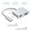 Miniatyrbillede 4 af 5: Type C USB C til VGA HDMI-kompatibel Adapter 2 i 1 Bærbar Konverter Dockingstation til Computer