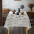 Miniatyrbilde 2 av 5: Rustikk Klassisk Fransk Landsbytrykk Linservietter Duk Gårdshus Borddekor 90*90cm Rektangulær/rektangulær Blå Duk For Kjøkken Spisestue beste gif