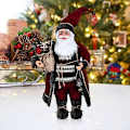Miniatyrbillede 3 af 5: Delikat Julemand Dukke Tegneserie Polyester Stående Julemand med Gavepose Figur til Jul