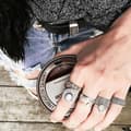 Miniatyrbilde 2 av 5: 7 stk. Vintage Dame Midt Ring Sett Blomsterkrone Ut Hule Ledd Knoke Negl Ring