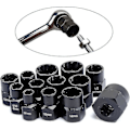 Miniatyrbilde 4 av 5: 13 stk. Twist Socket Sett, 9,5 mm Skadet Boltuttrekker, Håndtak Mutteruttrekker Socket Sett For Låsing av Hjulmutterfjerning-DF