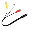 Pikkukuva 5 / 5: Mini DIN 7 -nastainen 3 RCA -kaapeli punainen keltainen valkoinen Mini DIN 7 -nastainen uros - 3 RCA -naarasjohto videoadapterikaapeli 0,3 m