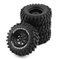 Miniatyrbillede 4 af 5: 4 stk. Metal 110 mm Beadlock Hjul Dæk Sæt Til /10 Short Course Truck Arrma Senton 8 Runde Huller, Sort