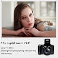 Miniatyrbilde 4 av 5: Digitalkamera 16Mp 2.4 tommers LCD-skjerm 16X Digital Zoom 720P Digitalkamera Lite Kamera For Tenåringer Studenter Gutter Jenter Seniorer