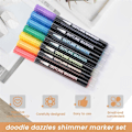 Miniatyrbild 5 av 5: Shimmer Markers Doodle Outline Dazzles: 24 Färger Metalliska Dubbellinjer Glitterpennor Set Super Squiggles Sparkle Dazzlers