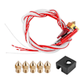 Miniatyrbillede 1 af 5: 3D-printer Extruder Samlet Mk8 Hot End Kit Til 3 / 3 Pro Med Aluminium Opvarmningsblok, 1.75mm, 0.