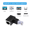 Miniatyrbillede 3 af 5: Ethernet-stikadapter understøtter 100M netværk RJ45 90 graders han til hun netværksstikadapter-server