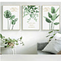 Miniatyrbild 1 av 5: Wekity Botaniska Väggkonsttryck Set om 3 Tropiska Blad Canvas Dekoration Växtblad Boho Väggdekor Bilder Gröna Boho Posters Konstset Badrumsvägg