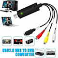 Pikkukuva 1 / 5: USB 2.0 Audio Video Converter Uusi Videonkaappauskortti Ohjelmistotuki VHS VCR DVD Video Adapteri Mac Windows 10 VHS-skannaukseen ja videon editointiin
