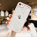 Miniatyrbild 1 av 5: Kompatibel med iPhone 7/8/SE 2020/SE 2022 Skal för Tjejer, Mjukt Slim Fit Fullständigt Skyddande Sött Klart Glittrigt Bling Stjärn-skal - Rosa
