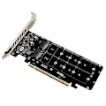 Pikkukuva 3 / 5: PCIE 4.0 Kaksi Levyä PCIeX16 - M.2 M-Key NVME SSD Laajennuskortti, Tukee 4 NVMe M.2 M Key 2280 SSD -levyä