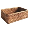 Miniatyrbillede 1 af 5: Håndvævet Rektangulær Rattan Kurv til Frugt, Te, Snacks, Brød, Picnic, Kosmetikopbevaring, Køkken