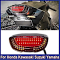 Pikkukuva 1 / 5: Moottoripyörän LED-jarruvalo Integroitu 4 IN 1 suuntavilkut Honda Kawasaki Suzuki Yamaha moottoripyörän muokatut lisävarusteet