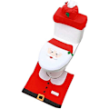 Miniatyrbillede 1 af 5: Prettyui Juledekoration Nyhed 3 stk. Jule Toiletbrætsbetræk Tank & Tæppe Badeværelsesdekoration Sæt Jul til Jule Indendørs Dcor Pers