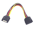 Miniatyrbilde 1 av 5: SATA 15-pin hann til 2 SATA 15-pin hunn 15-pin strømledning HDD Y-splitter universell kontakt adapter