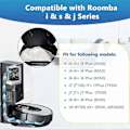 Miniatyrbild 5 av 5: 12-pack dammsugarpåsar kompatibla ersättningar för iRobot Roomba I3, i4, i6