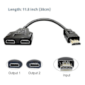 Pikkukuva 3 / 5: HDMI-jakaja-sovitinkaapeli HDMI-jakaja 1 sisään 2 ulos HDMI-uros