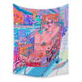 Miniatyrbillede 1 af 4: Wekity Anime Tapestry Æstetisk Kunst Hjem Baggrundstof Dekoration Gave Boho Tapestry til Stue Soveværelse Dekoration (614-28, 51 X 59 tommer)